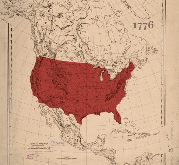 this GIF made by Ranjani Chakraborty shows the way the United States increasingly restricted the lands belonging to indigenous nations (which are highlighted and shown to contract in this animation) from 1776 to 1930.