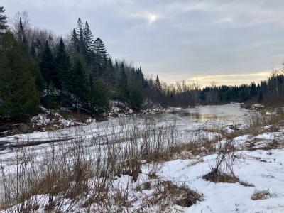 The Meduxnekeag river in winter.