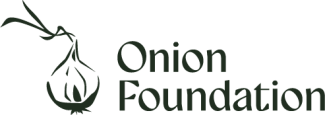 Graphic of an onion with organization name to the right